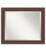 A simple frame of smooth walnut with an embossed edge makes this wall mirror a handsome, versatile accent above your sofa, armoire or dining table. Designed to hang vertically or horizontally, it's an easy enhancement for any living space.