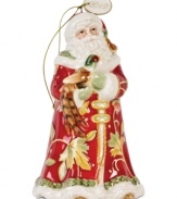 Music to the ears of everyone this Christmas, Fitz and Floyd's Bountiful Holiday Santa ornament is also a bell. Rich with extraordinary detail, there's no more beautiful way to ring in – and always remember – the 2012 season.