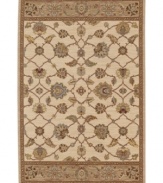Intricate latticework is marked with antique-inspired florals and medallions in the Shropshire area rug from Karastan, offering a sophisticated, yet casual design for your floors. Crafted in the USA of pure New Zealand wool.