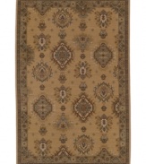 Vintage-inspired tones of beige, celadon, salmon and brown are brilliantly rendered in an old-world floral and medallion motif in the Bellingham area rug from Karastan. Made in the USA of pure New Zealand wool for durable composition and ultimate softness.