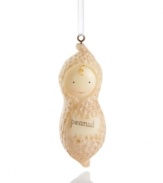 Your little peanut will adore this Midwest Christmas ornament. With a sparkly candy-like shell and corkscrew curl, it gets just about everyone to crack a smile.