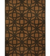 A simple, overlapping pattern in rich rust presents dramatic dimension in this Zanzibar area rug from Sphinx. Its streamlined, low-cut pile and durable construction offer a handsome, understated finish to any room. (Clearance)