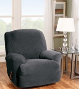 Fresh. Modern. Versatile. Featuring an allover geometric oval pattern, the Stretch Stone recliner slipcover from Sure Fit gives your furniture a contemporary look, instantly! Ultrasoft stretch fabric is designed to cover hard-to-fit pieces with ease.