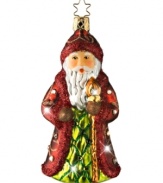 Bright Swarovski crystals shimmer upon intricate hand-painted glass, bringing a timeless Christmas ornament to your tree from Ing-Glas. Mouth-blown in Germany for superior detail and lasting beauty.