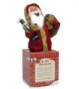 With his cheeks like roses and nose like a cherry, this Santa Claus figurine will make every Christmas merry. Chimney box features excerpt from the iconic holiday tale, The Night Before Christmas. Handcrafted by Byers' Choice.