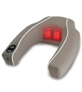 Relaxation station. Soothing relief has arrived for your shoulders and neck. Two speeds and calming heat pinpoint your tensest areas with powerful vibrations and leave you feeling good as new. Integrated controls and an ergonomic design guarantee you'll barely have to lift a finger as you slip into the comfort zone. 2-year warranty. Model NMSQ-210.