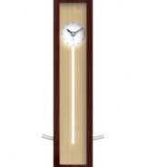 Infinity Instruments pays tribute to old-world clock design with this contemporary timekeeper for your wall or tabletop. A rich walnut finish, numberless dial and decorative pendulum combine to complement modern settings.