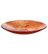 Speckled with fiery red, the Tellus crystal platter makes a brilliant centerpiece for the dining room or coffee table. Its minimalist shape is perfect for holding whole fruit or candies but looks simply stunning all on its own.