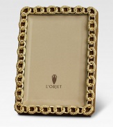 From the Links Collection, this goldtone frame is hand-embellished with sparkling Swarovski crystals for a light-catching effect. Goldplated with Swarovski crystalsImported