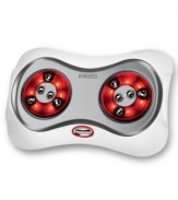 Get off your feet & get on your way to pure relaxation. Work the tension, pressure and stress out with this kneading shiatsu massager, which combines soothing heat and counter-rotating heads to rejuvenate and refresh everything from heel to toe. 2-year warranty. Model FMS-150H.