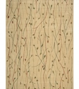 With a flowing floral motif, this area rug offers an organic appeal to your decor. Vines intertwine over a gentle ivory background, each branch hand-carved to add that extra dimension and eye-pleasing interest.