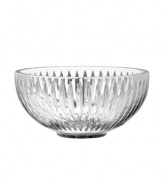 Stunning in Marquis by Waterford crystal, the Bezel bowl gleams from top to bottom with banded cuts inspired by vintage jewelry. Use simply for show or fill with fruit.