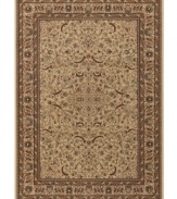 Traditional Persian motifs are recreated here in this intricately designed, ultra-soft Tolya area rug from Couristan. Cross-woven on Wilton looms, this high-quality construction offers deeper colors and subtle shading to achieve that old-world look.
