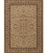 Traditional Persian motifs are recreated here in this intricately designed, ultra-soft Tolya area rug from Couristan. Cross-woven on Wilton looms, this high-quality construction offers deeper colors and subtle shading to achieve that old-world look.