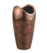 Crafted of alloy and finished in beautiful bronze, this Heritage Pebble vase from Nambe adds old-world elegance and superior style to any home decor.