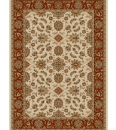 Rendered with intricate floral designs in a sumptuous ivory, brick and neutral color palette, this area rug set from Kenneth Mink offers a cohesive look for your entire home. Woven of plush olefin for lasting softness and durability. Includes five rugs.