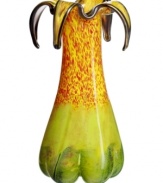 Inspired by exotic jungle flowers, Ludvig Lofgren's My Wide Life Necromantic vase is a colorful tribute to the natural world in heavy Kosta Boda art glass.