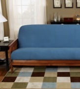 Give your futon the comfortable feel of your favorite tee with the Jersey Knit futon cover from Sure Fit. Featuring a perfect blend of soft cotton and spandex for stretch, this versatile futon cover adds a casual, relaxed appeal to your room. Featuring zipper closure at back.