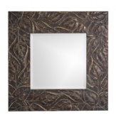 This Howard Elliott design quietly boasts of an intricately carved wood frame that captures autumnal lushness of climbing foliage. The Vines mirror is finished with deep merlot and whitewash highlights making it easy to coordinate in a variety of spaces.