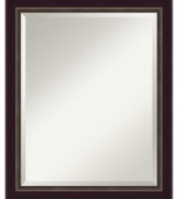 Dark bronze meets beveled glass for a wall mirror with classic, masculine appeal. Scaled down by a beaded outer edge, this large piece is a smart and functional addition to traditionally furnished homes.