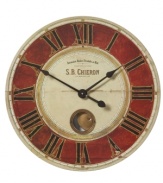 Keep fashionable time with S.B. Chieron wall clock by Uttermost. Details like internal pendulum, cast brass details and weathered, laminated clock face beautifully recall the romanticism of a bygone era.