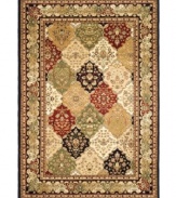 A captivating diamond arrangement of Persian-inspired patterns create a rich rug design from Safavieh. Crafted in Turkey of soft polypropylene, this rug radiates timeless allure with the added convenience of easy-care construction. (Clearance)