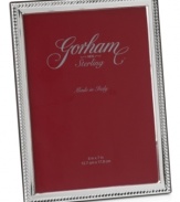 Sumptuous sterling silver and time-honored Italian craftsmanship make Gorham's Milazzo picture frame worthy of your finest moments. With a braided edge and polished finish.