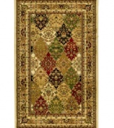 A captivating diamond arrangement of Persian-inspired patterns create a rich rug design from Safavieh. Crafted in Turkey of soft polypropylene, this rug radiates timeless allure with the added convenience of easy-care construction. (Clearance)