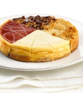 Eli's Chicago cheesecake bakery now brings the perfect cheesecake sampler for those who can't pick just one! Sampler features Eli's Original cheesecake, Pecan-topped caramel Turtle, sweet White Chocolate Raspberry and scrumptious Apple Streusel.