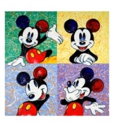 Mickey Mouse steals the spotlight, striking four silly poses in wall art that captures all the joy of Disney's lovable star. Four Square features Willardson's iconic splatter and drip on museum-grade canvas.