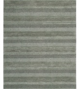 Simply calm, cool and collected, the Sequoia area rug from Calvin Klein delivers a sophisticated yet casual stripe design for your living space. Hand-tufted of expertly spun New Zealand wool, this area rug offers incredible texture in every inch along with supple softness in its generous pile height.