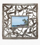 Haitian artists find the grace in recycled steel, manipulating the raw metal into the delicate birds and branches that define this Botanical picture frame. Hammered and varnished completely by hand with surprising texture and detail to make each frame special.