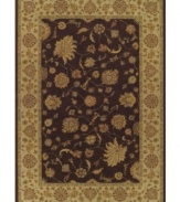 Evoking the strong look of ancient Tabriz rug designs, the Premier area rug from Dalyn is woven with intricate floral medallions in dark fudge. Made in Egypt of durable polypropylene and shimmering polyester fibers, it provides any room with captivating texture and added dimension.