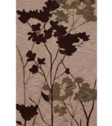 A hushed hue plays host to a silhouetted scene taken from nature, suffusing your space with dramatic beauty. Rife with lush texture and detail, this luxurious area rug from Dalyn is beautifully hand tufted in polyester and acrylic, ensuring superior color retention and long-lasting wear.