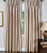 Draw eyes upward with the sumptuous look of pleating upon your window's view. The Providence window panel incorporates an elegant faux silk hand with pinch pleat detailing to offer lustrous texture wherever placed. Lined and interlined for added energy efficiency.