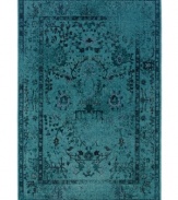 Distressed never looked so rich. The Revamp area rug from Sphinx takes a vintage-inspired damask motif and updates its heirloom appeal with modern, faded styling in vibrant turquoise. Created in the USA of ultra-tough, hard-twist polypropylene.