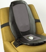 This HoMedics luxury back massager is just the thing for sore, tired muscles after a long day. The moving shiatsu mechanism travels up and down the back for a penetrating, relaxing massage. Two-year warranty. Model SBM-200H-1.