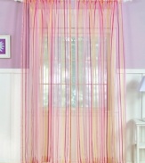 Featuring fun stripes of warm pink, red and yellow, this Candy Stripe panel presents a look that's both feminine and playful. Let two of them stand alone or layer them with your favorite solid panels for added personality in any room.