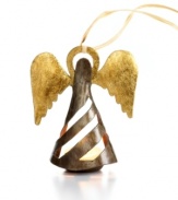 It takes two days to create – one to hammer and shape the steel, plus another to apply the foil and finish – but this angel candle holder will radiate joy for years to come. Attach string to its halo and display as an ornament, too! Handmade by talented Croix-des-Bouquets artisans.