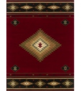 Broaden your palette with Southwest flavor. The Hudson rug from Sphinx depicts a versatile diamond pattern in handsome red and black for a look that's as elegant as it is casual. Crafted of durable polypropylene for years of long-lasting beauty.