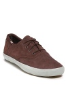 Keds dresses up it signature low-profile sneaker with soft suede and leather lace detail.