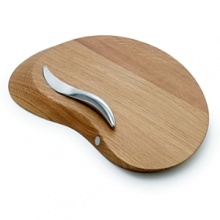 Georg Jensen Forma wooden cheeseboard with knife. Designed by Helle Damkjær, this cheese board crafted in oak and sculptural cheese knife are the perfect complement to serving cheese. Georg Jensen Forma wooden cheeseboard with knife. Designed by Helle Damkjær, this cheese board crafted in oak and sculptural cheese knife are the perfect complement to serving cheese.