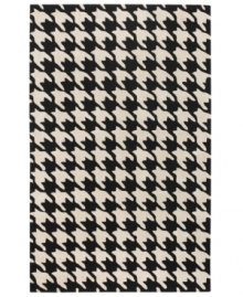 Houndstooth hip. Add some contemporary chic to your home with Surya's Cosmopolitan area rug. Hand-tufted of strong, no-shed polyacrylic in a graphic houndstooth print, this rug is the epitome of urban cool. The pairing of black and ecru offers a sophisticated look that's always in style. Houndstooth hip. Add some contemporary chic to your home with Surya's Cosmopolitan area rug. Hand-tufted of strong, no-shed polyacrylic in a graphic houndstooth print, this rug is the epitome of urban cool. The pairing of black and ecru offers a sophisticated look that's always in style.