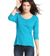 Eyeshadow updates the trusty thermal top with sporty stripes and a cool paneled design!