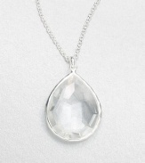 A single faceted teardrop sparkles on a thin sterling silver chain.Clear quartz Sterling silver Length, about 18 Pendant width, about ¾ Pendant length, about 1 Lobster clasp closure Imported 