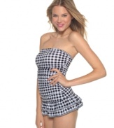 Sweet as can be, Coco Rave's flirty gingham check swimsuit can be worn as a bandeau or a halter! Bra sizing ensures a fabulous fit, too.