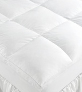 Get a restful nights sleep with this luxurious featherbed from Pacific Coast, featuring a gusseted baffle box design for extra loft and greater support. The plush fill gently cushions pressure points like your shoulders and hips while the knit skirt keeps the featherbed secure and in place.