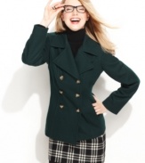 Jason Kole's wool-blend pea coat makes a chic statement with a classic silhouette and a host of fresh, fun color options. No closet should be without this always-stylish topper.