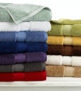 Color your bath in a hue that suits you with Martha Stewart Collection's Essentials bath towel. Features pure cotton finished with an antimicrobial treatment that helps prevent the growth of odor-causing bacteria.