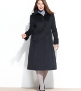 A cold-weather staple, this plus size Jones New York walker coat adds polish to any ensemble while keeping you warm!